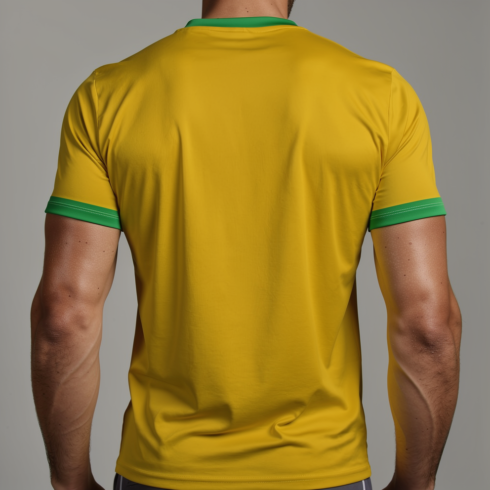 Short Sleeve Rashguard - Yellow and Green - "Samba Mentality"